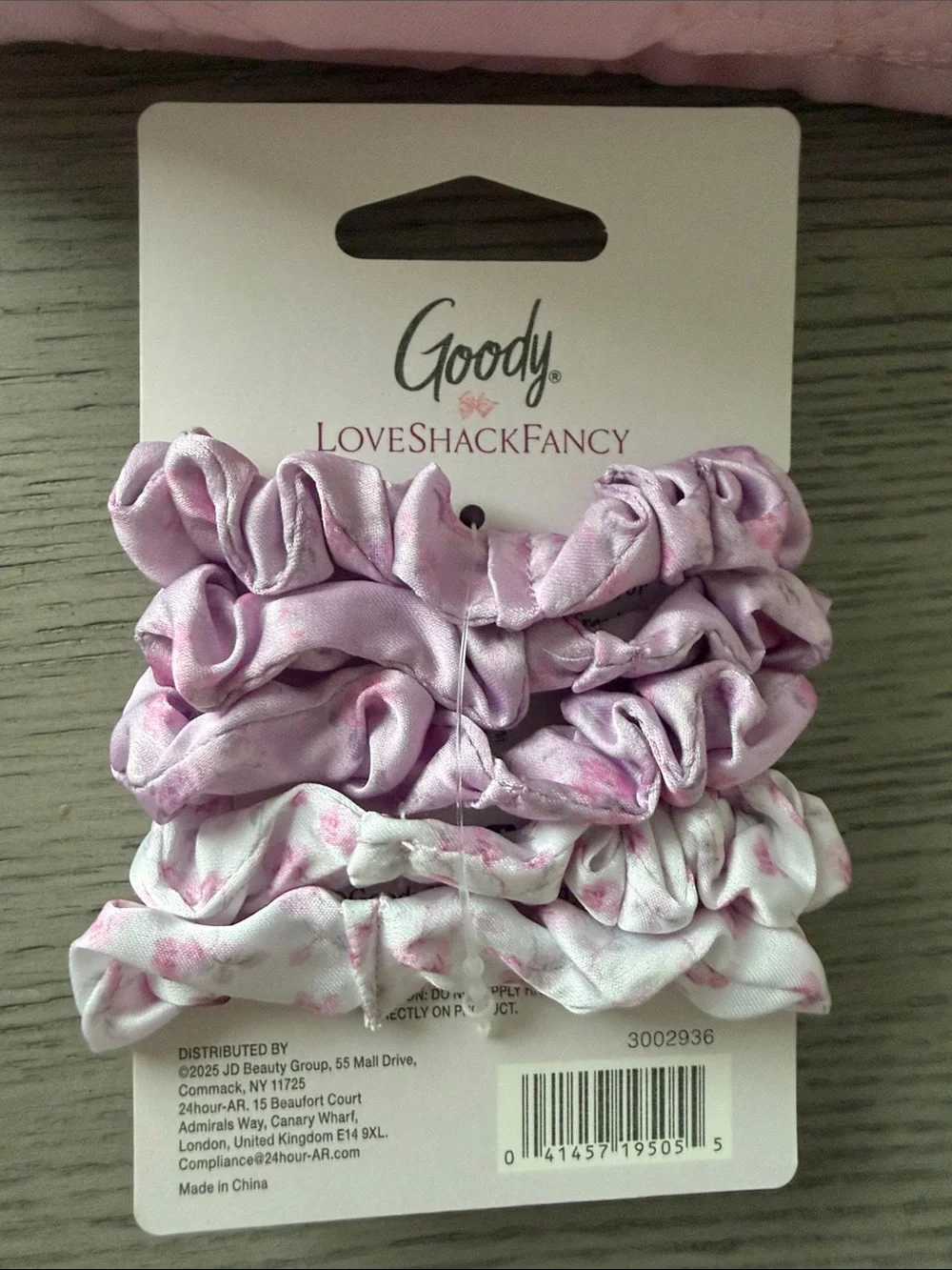 LoveShackFancy Satin Pink Scrunchies - 5 Pack x Goody